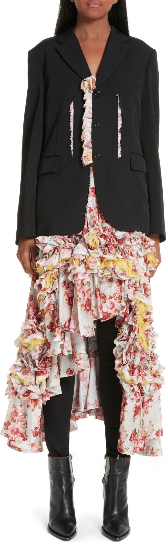 Comme Des Garcons Floral Print Jacket Dress