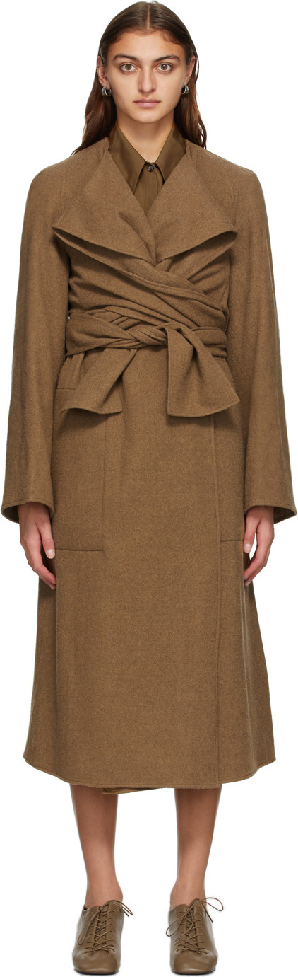 Lemaire - Brown Wool Knotted Coat