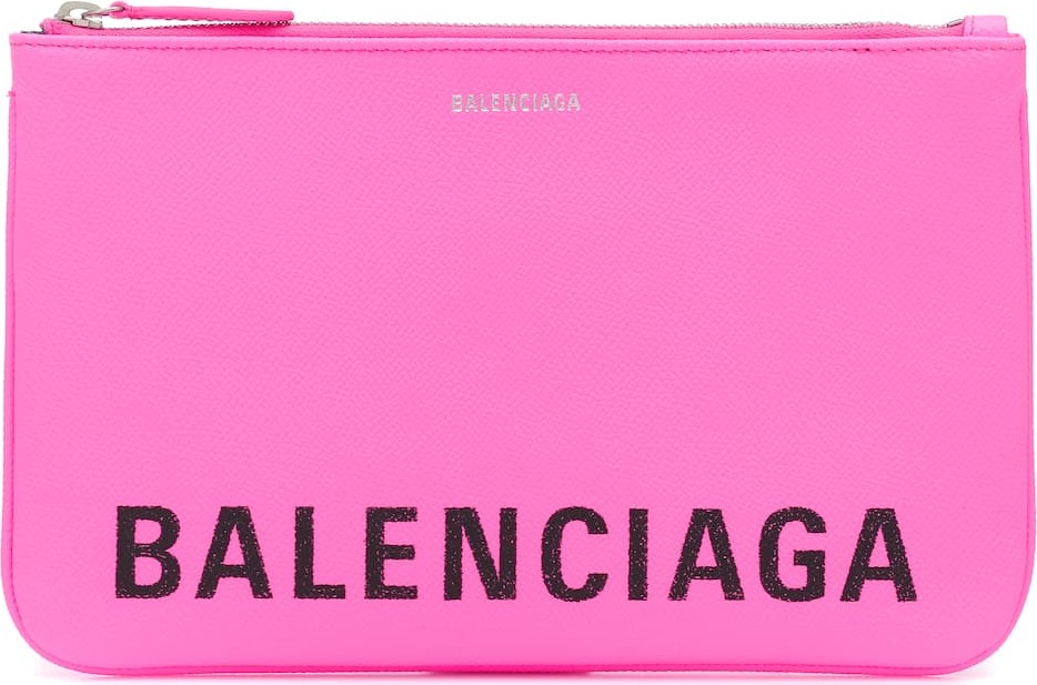 Balenciaga Logo leather pouch