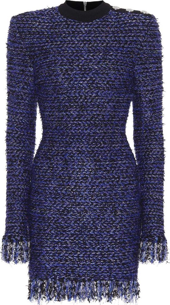 Balmain Metallic tweed minidress