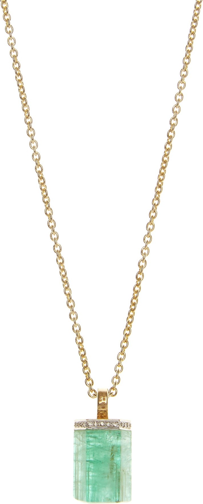 Jade Jagger Emerald, diamond & 18kt gold necklace