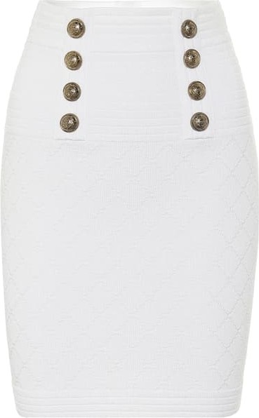 Balmain High-rise knit miniskirt