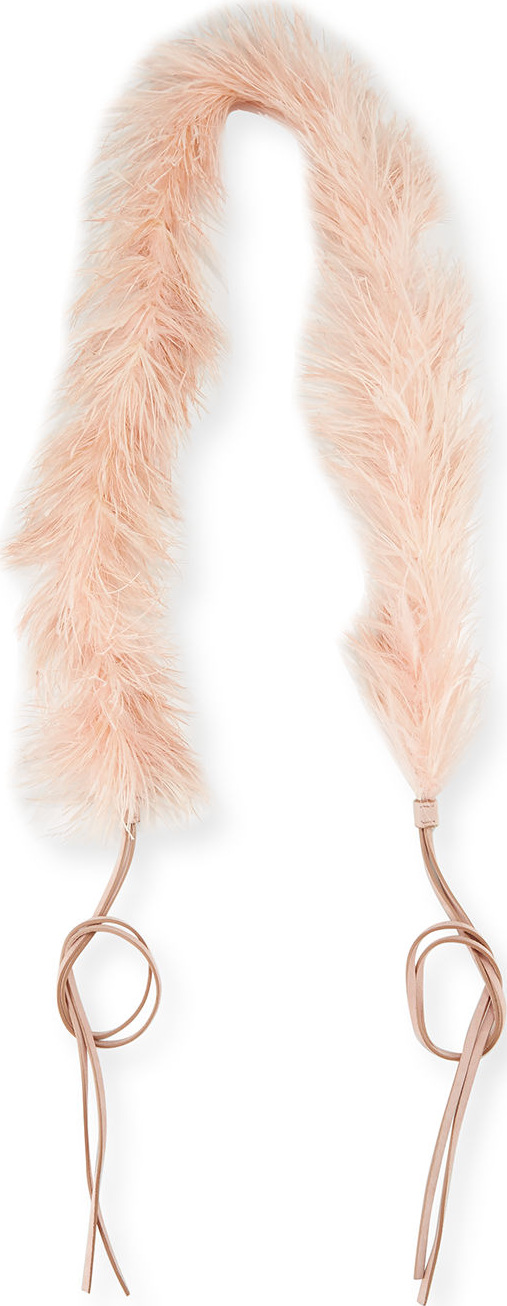 Prada Marabou Feather Charm Strap