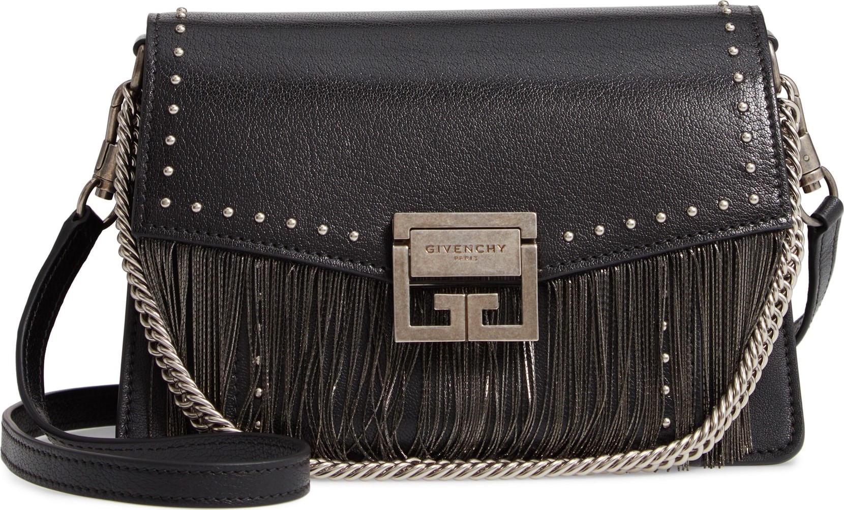 Givenchy Small GV3 Chain Fringe Leather Crossbody Bag