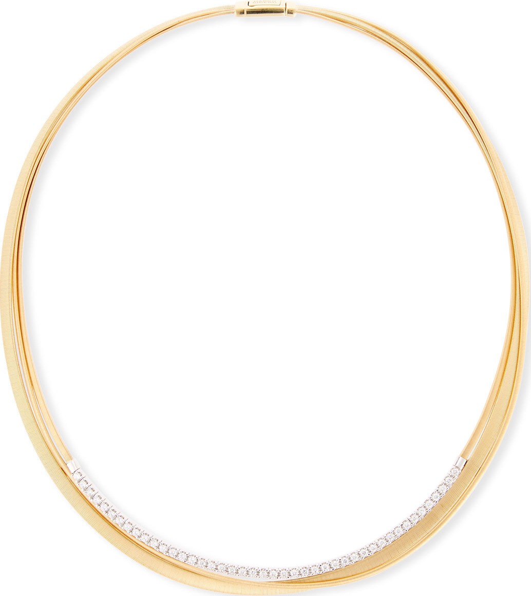 Marco Bicego Masai 18k Three-Strand Diamond Necklace