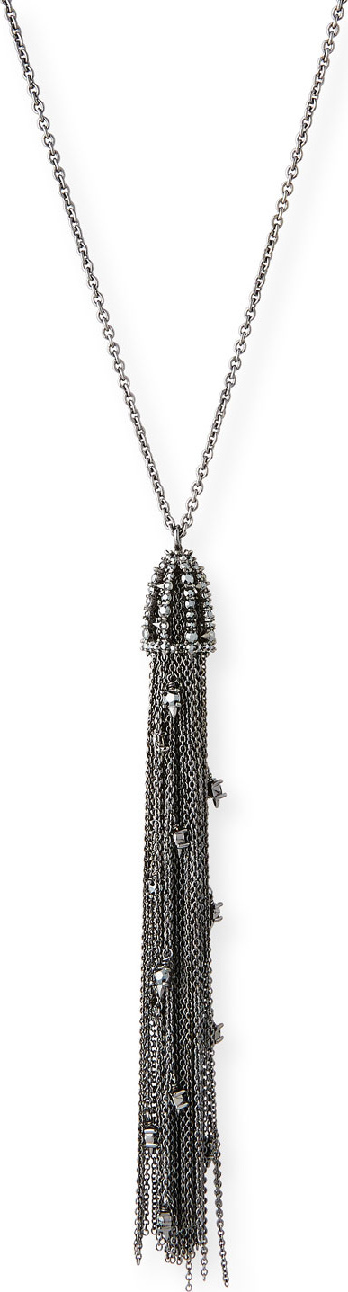 Alexis Bittar Cascading Crystal Tassel Pendant Necklace