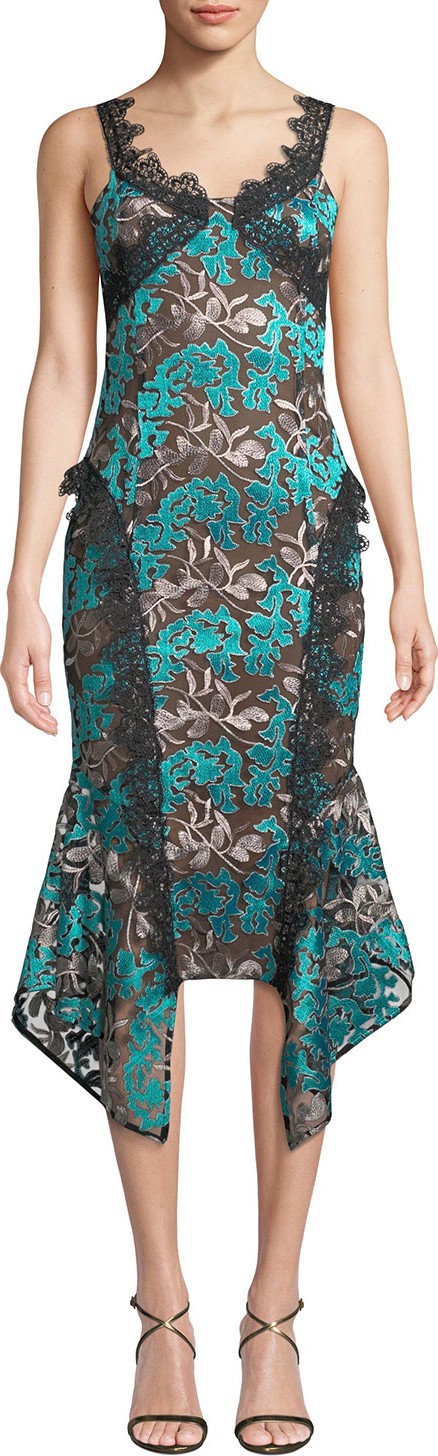 Elliatt Sleeveless Quartz Lace Draped Dress