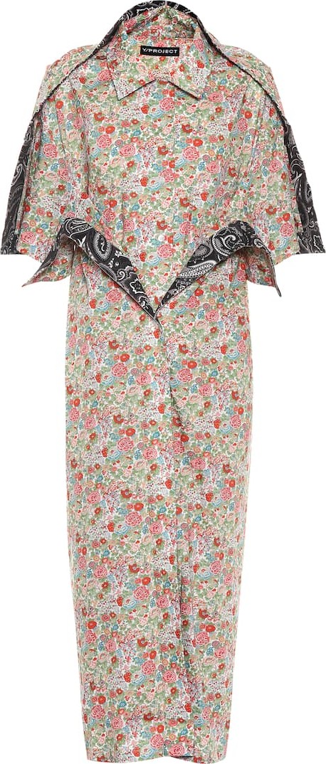 Y/Project Floral cotton shirt dress