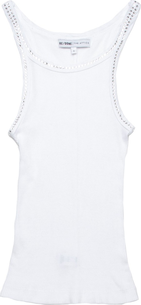 RE/DONE Re/Done x Attico Swarovski Embellished Ribbed Tank RE/DONE Re/Done x Attico Swarovski Embellished Ribbed Tank