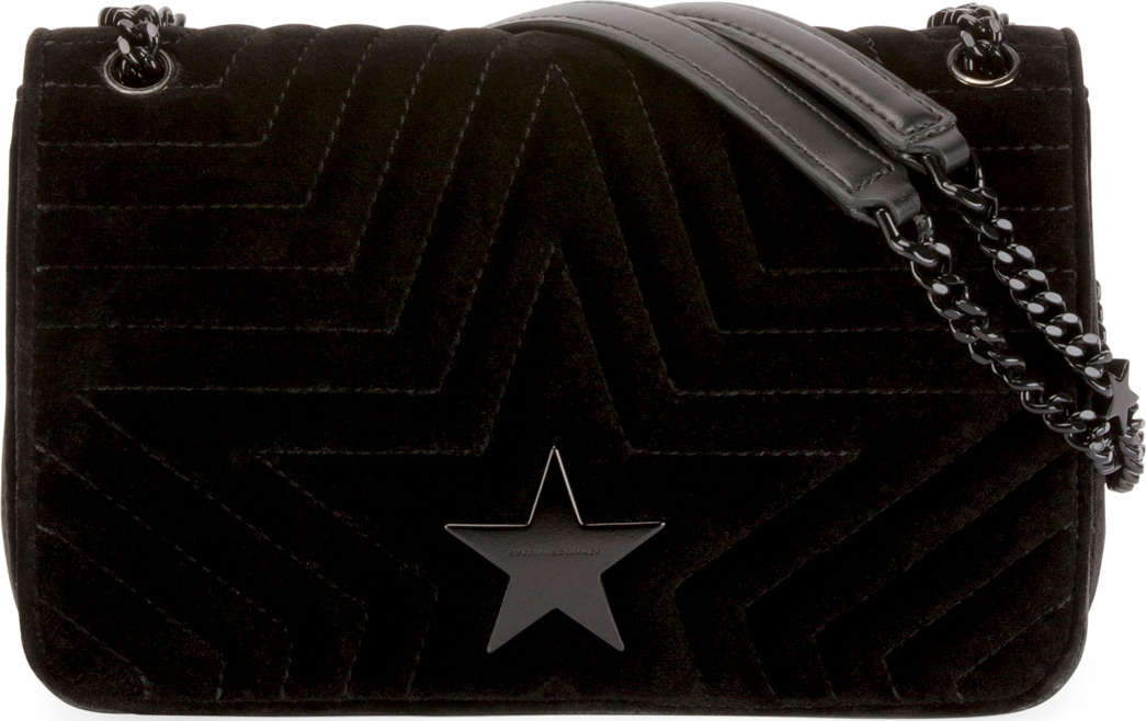 Stella McCartney Stella Star Small Velvet Shoulder Bag