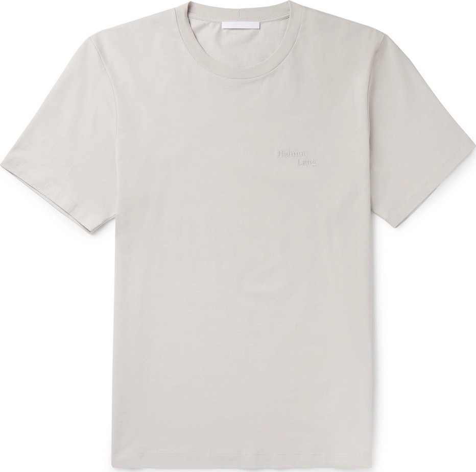 Helmut Lang Stacked Logo-Embroidered Cotton-Jersey T-Shirt