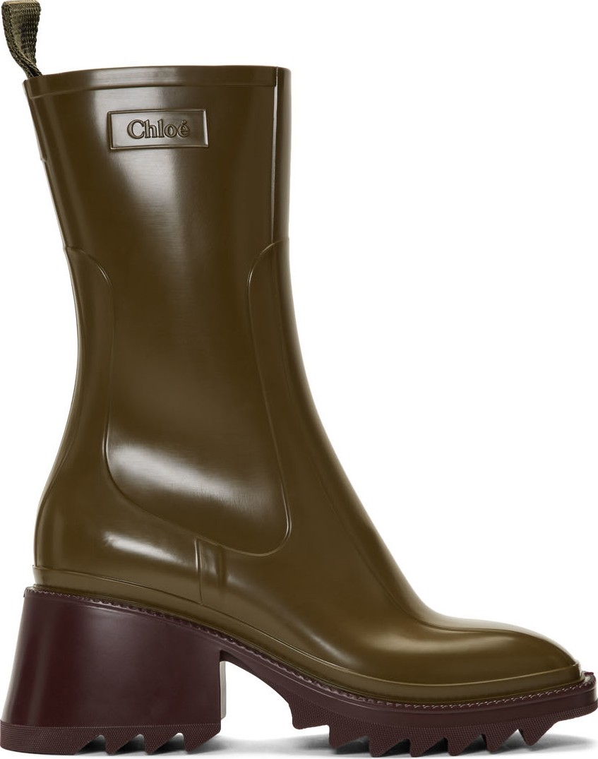 Chloe Khaki PVC Betty Rain Boots