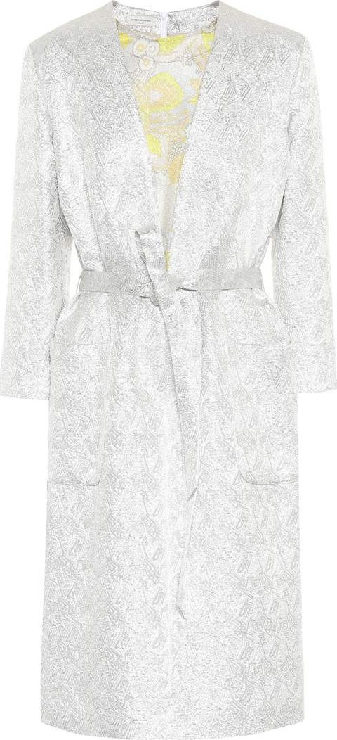 Dries Van Noten Metallic jacquard coat