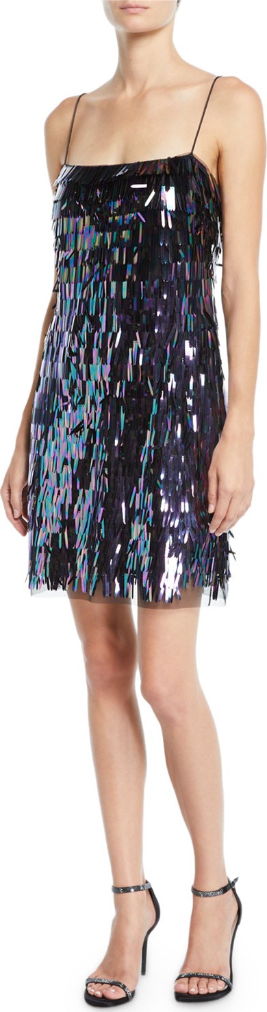 Aidan by Aidan Mattox Sequin Flapper Mini Dress