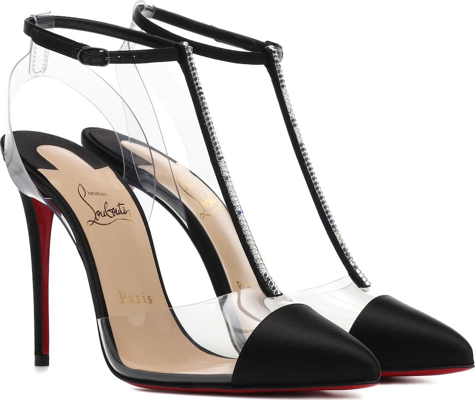 Christian Louboutin Nosy Strass 100 satin pumps