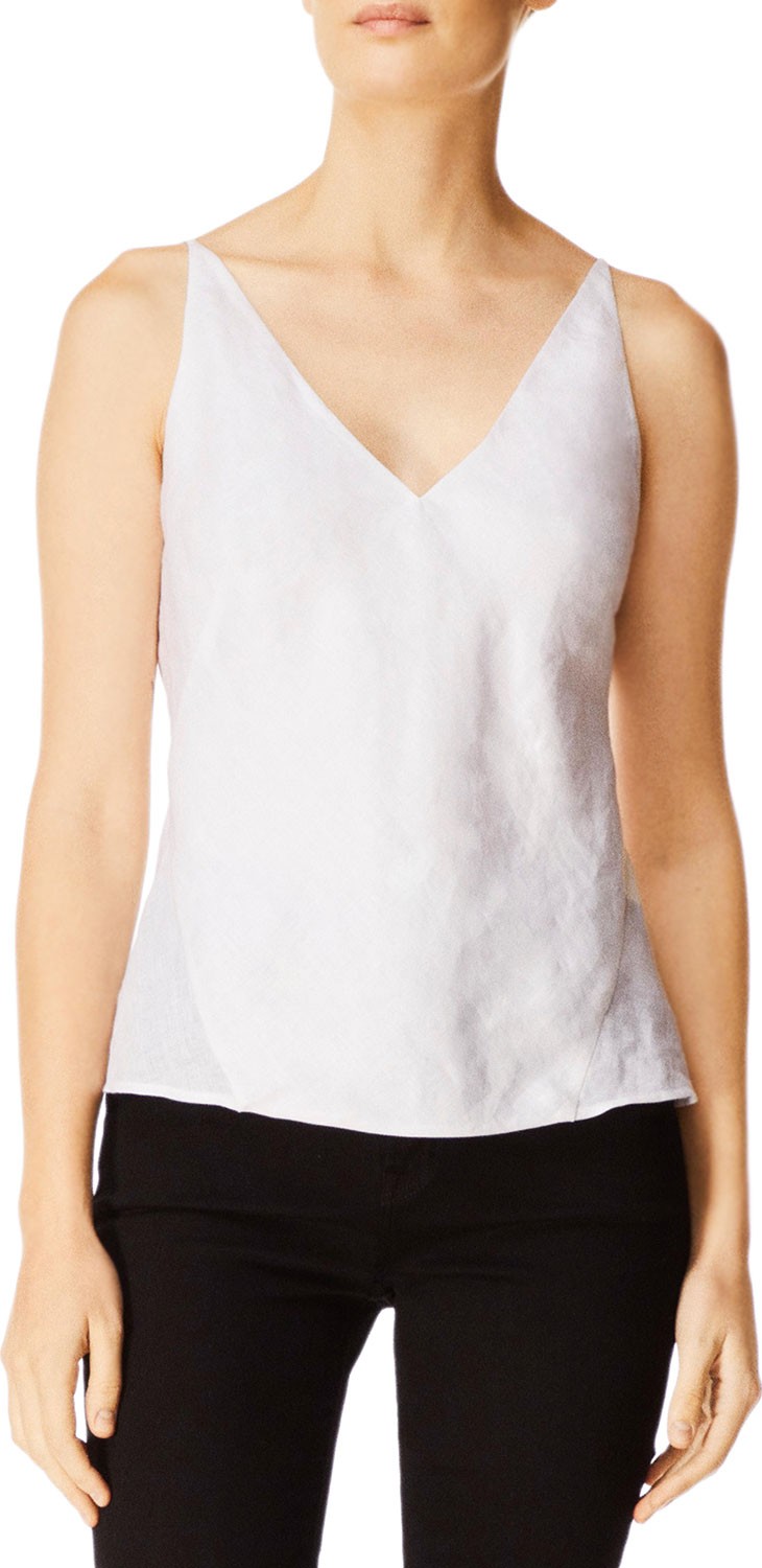 J BRAND Lucy V-Neck Linen Camisole Top