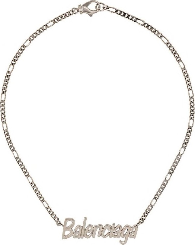 Balenciaga Silver logo necklace