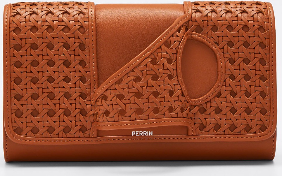 Perrin Paris L'Asymetrique Woven Leather Glove Clutch Bag