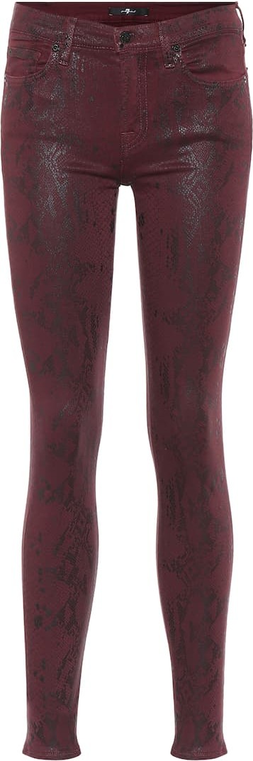7 For All Mankind The Skinny snake-print jeans