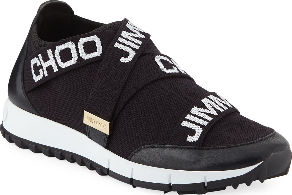 Jimmy Choo Toronto Logo Knit & Leather Sneakers