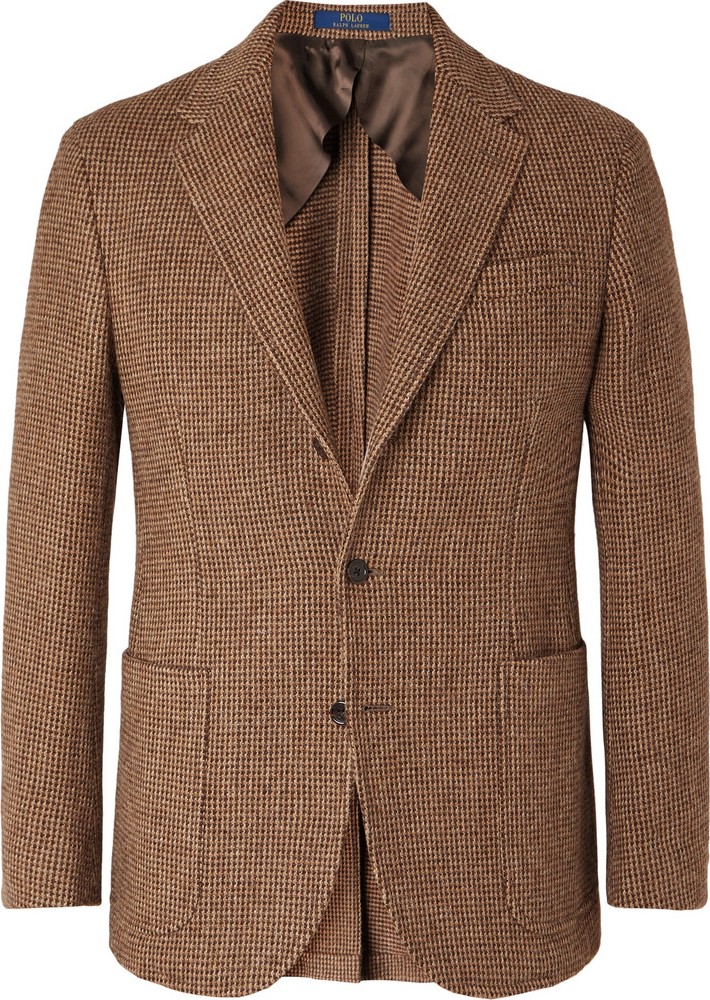 Polo Ralph Lauren Brown Slim-Fit Checked Wool and Alpaca-Blend Blazer