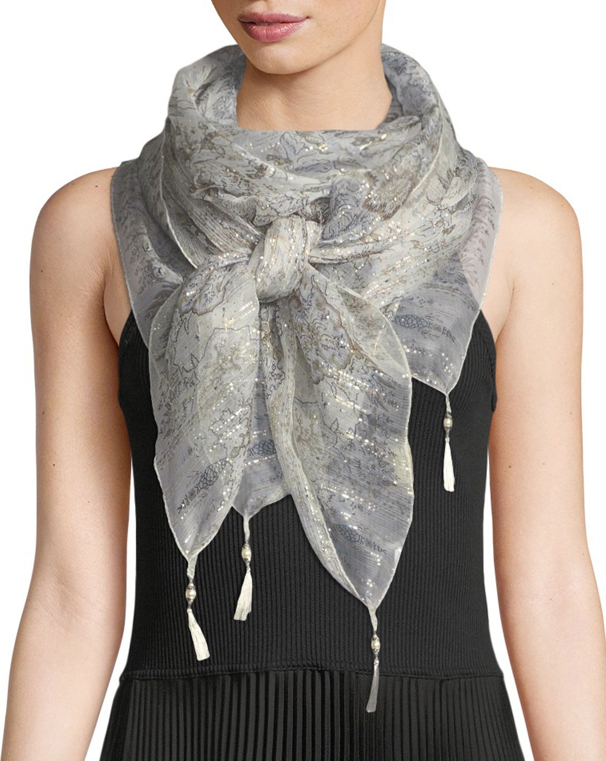 Etro Bombay Silk Scarf w/ Tassels
