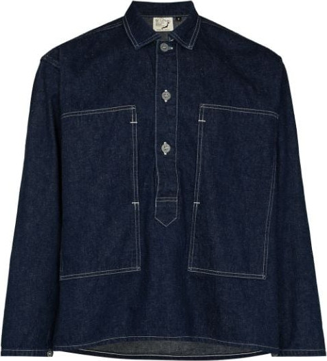 OrSlow - Contrast-stitch denim shirt jacket