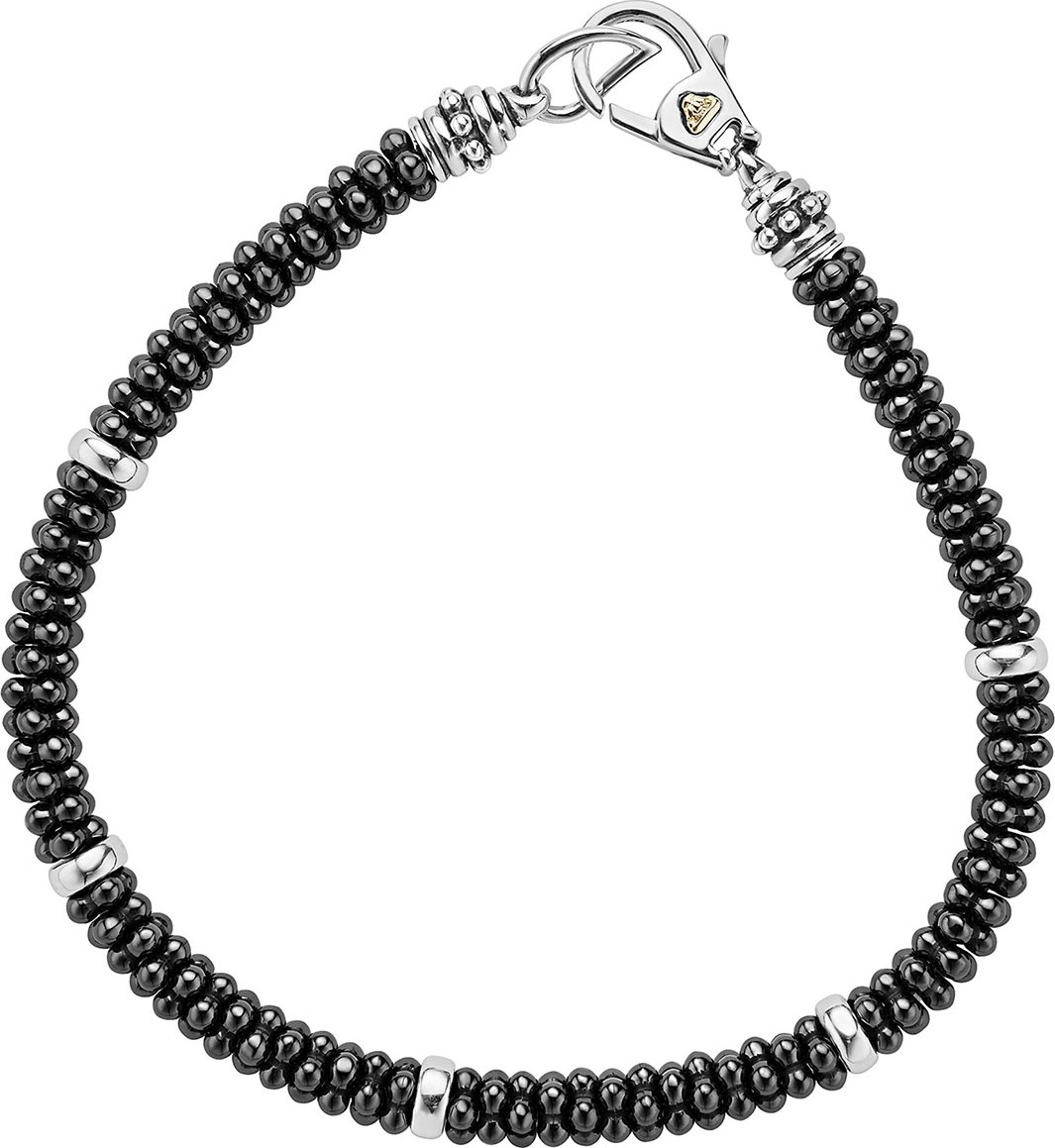 LAGOS Ceramic Black Caviar Beaded Bracelet, 7"