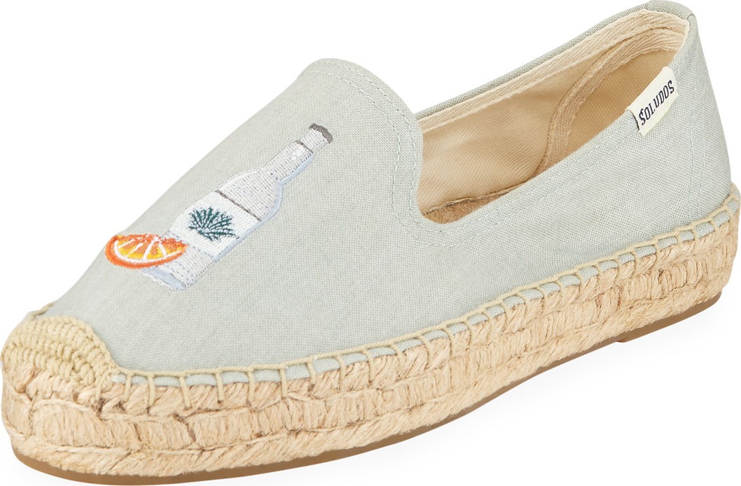 Soludos Agave Embroidered Espadrille Smoking Slippers
