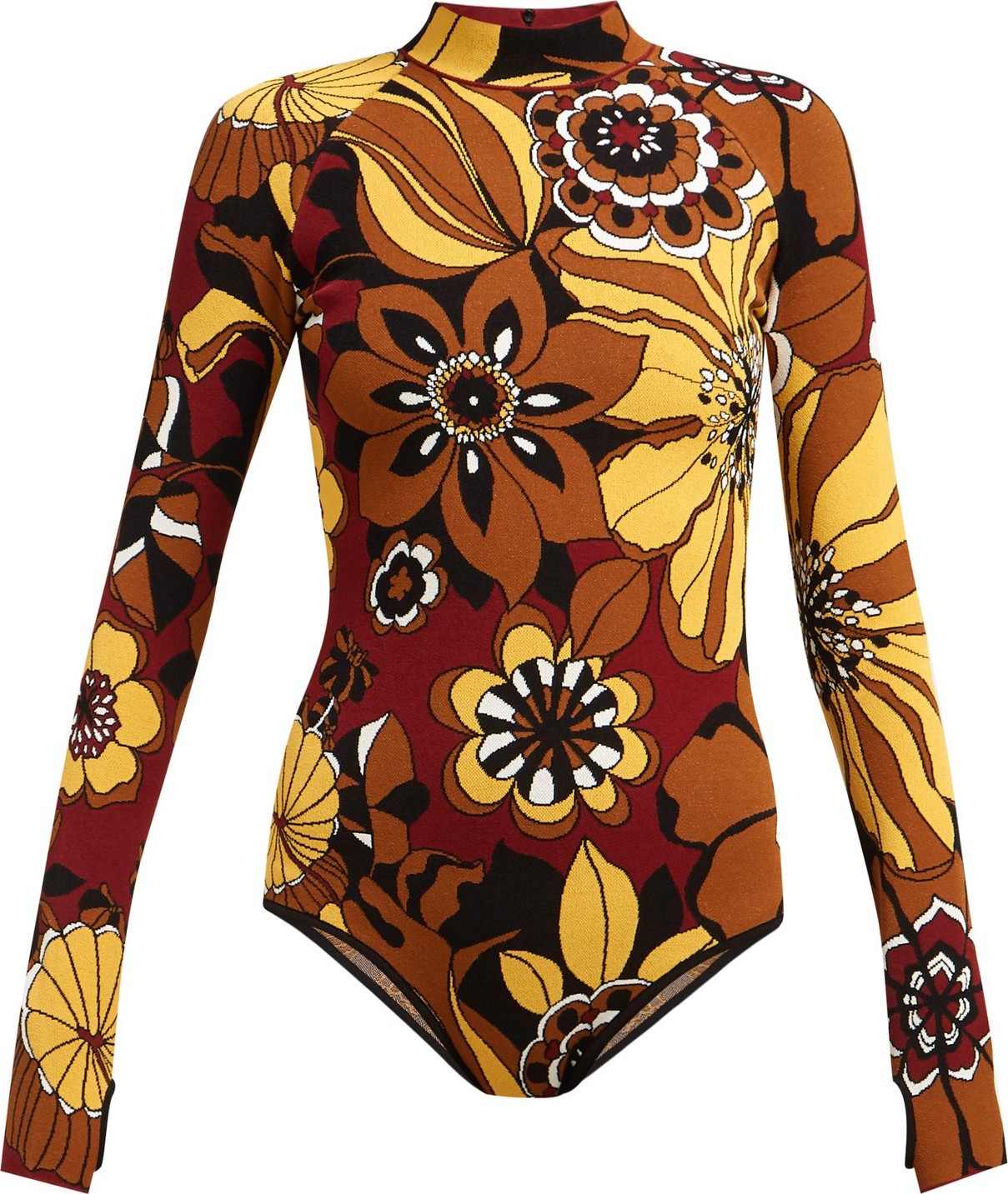 Kwaidan Editions High-neck floral-jacquard bodysuit