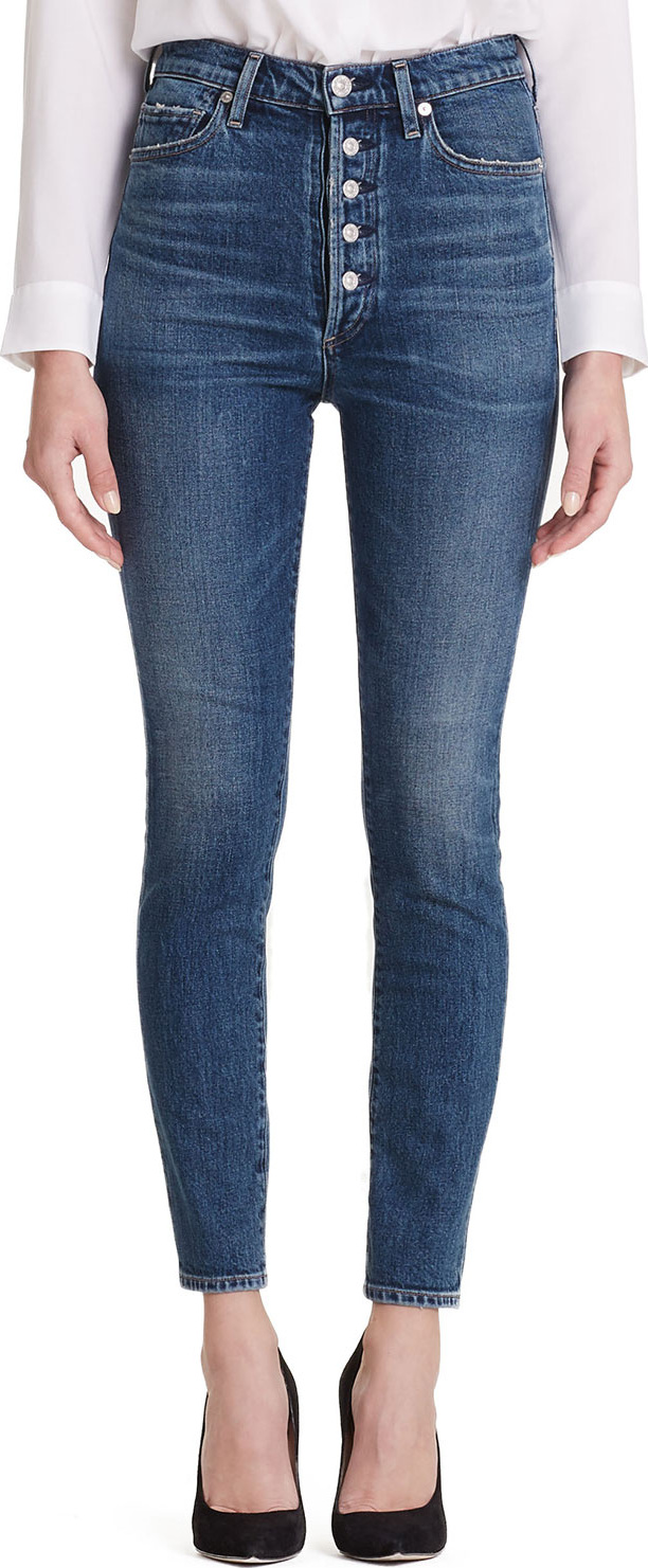 Citizens Of Humanity Olivia High-Rise Skinny Jeans with Exposed Button Fly