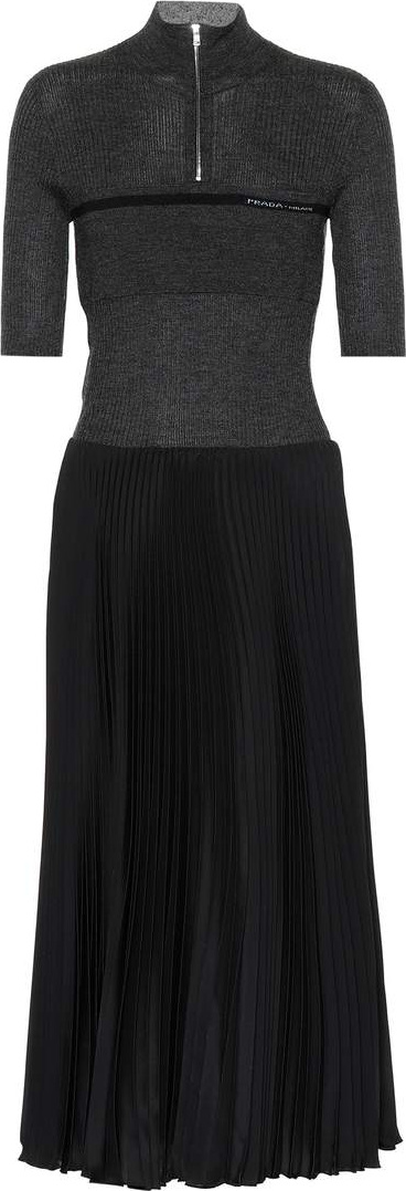 Prada Wool and silk-blend dress