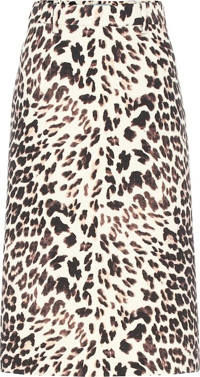 Prada Virgin wool gabardine midi skirt