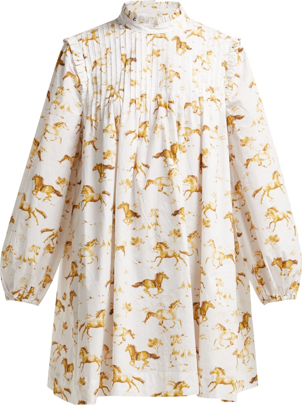 Ganni Weston horse-print cotton dress