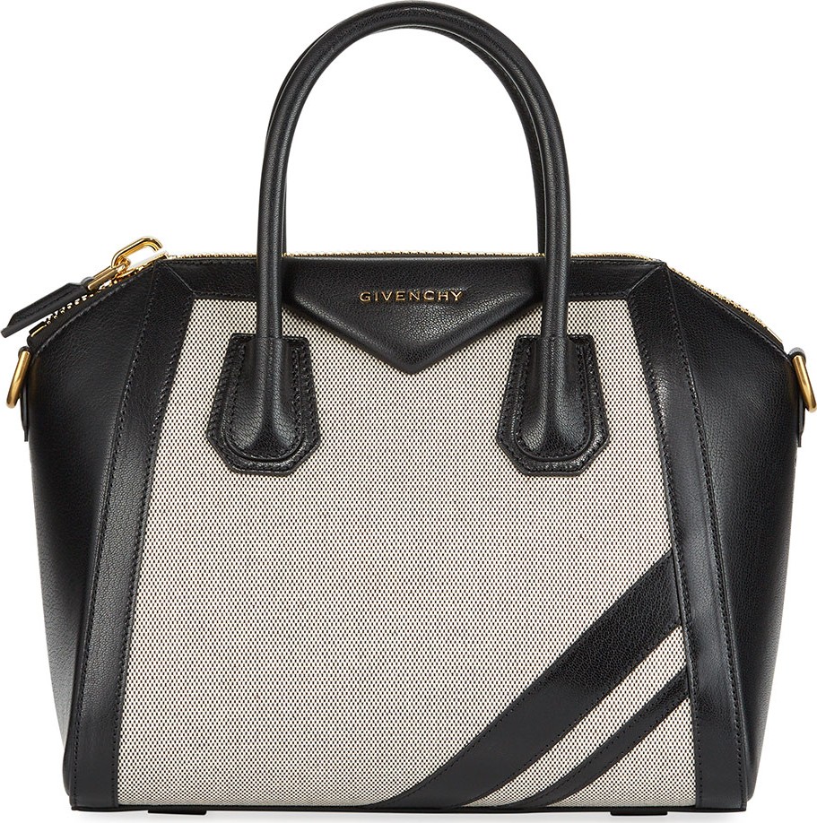 Givenchy Antigona Leather & Canvas Satchel Bag