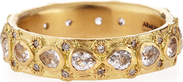 Armenta Yellow Gold Lacy Eternity Stackable Ring