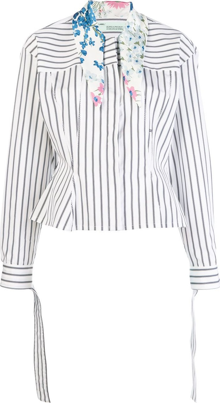 Off White scarf collar striped shirt