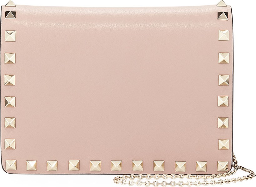 Valentino Rockstud Smooth Leather Pouch Crossbody Bag