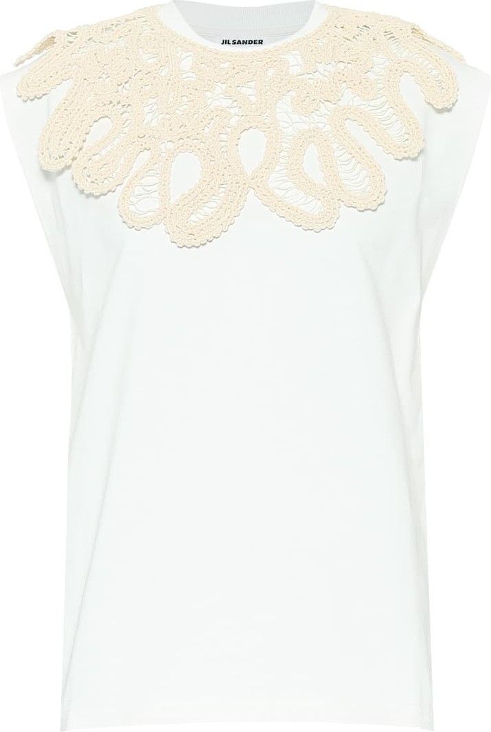 Jil Sander Embroidered cotton T-shirt