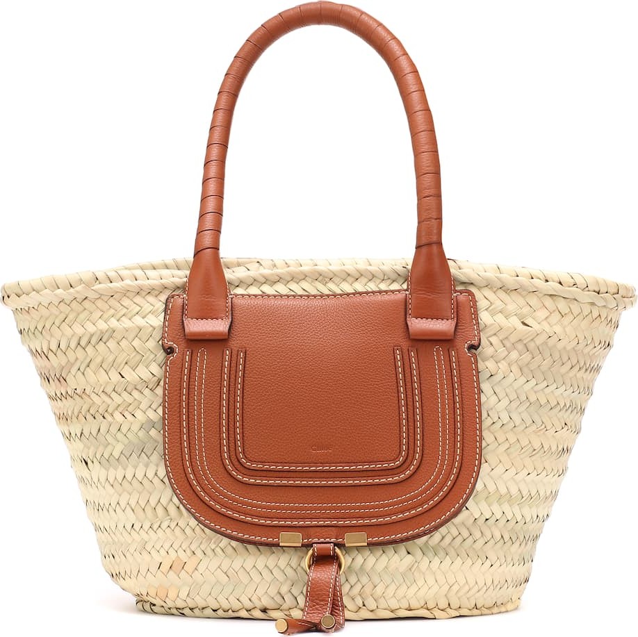 Chloe Marci Medium raffia basket bag