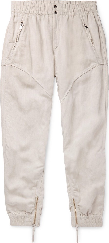 Isabel Marant Oarris Tapered Tencel and Linen-Blend Trousers