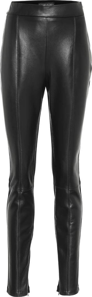 David Koma Leather and jersey leggings
