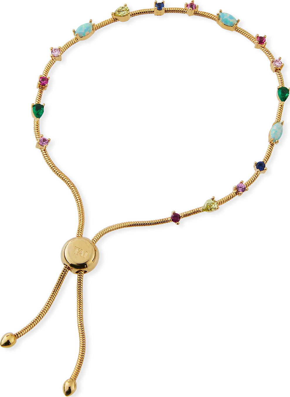 Tai Small Rainbow Cubic Zirconia Slider Bracelet