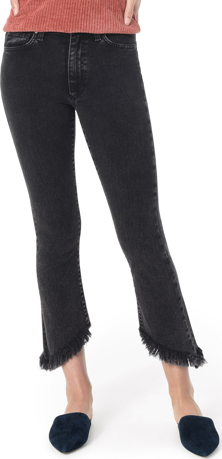 Joe's Jeans Callie Cropped Boot-Cut Frayed Jeans