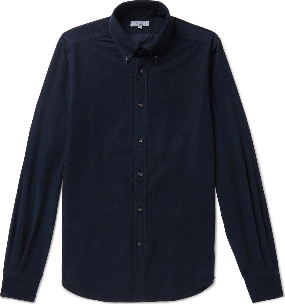 Boglioli Slim-Fit Button-Down Collar Cotton-Corduroy Shirt
