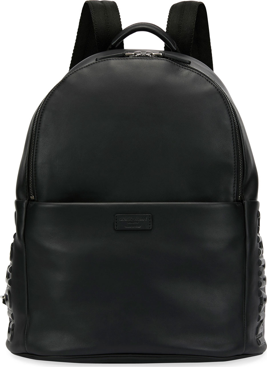 Giorgio Armani Armani Leather Backpack, Black