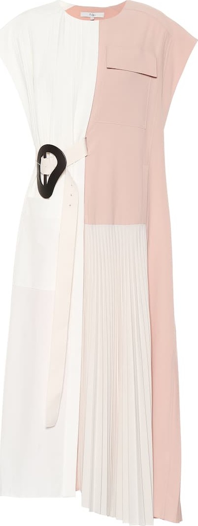 Tibi Edith pleated crêpe dress
