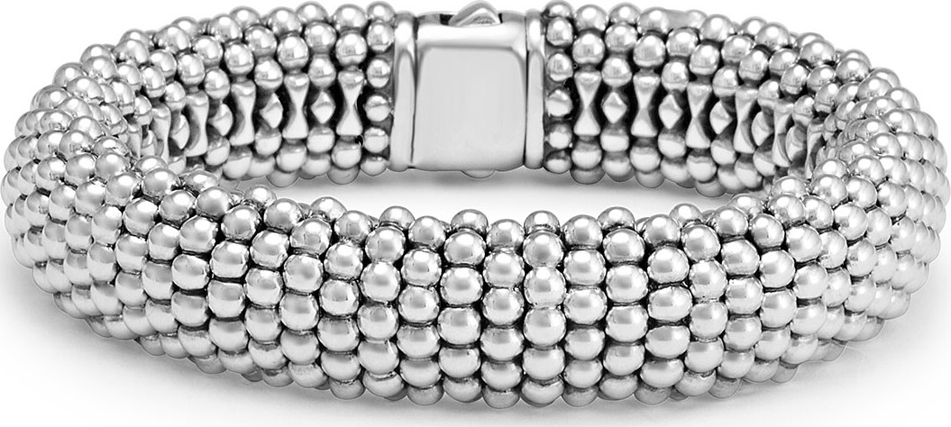 LAGOS Silver Caviar Oval Bracelet, 15mm