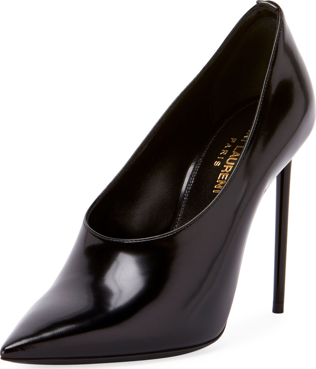 Saint Laurent Teddy High-Vamp Patent Leather Pumps