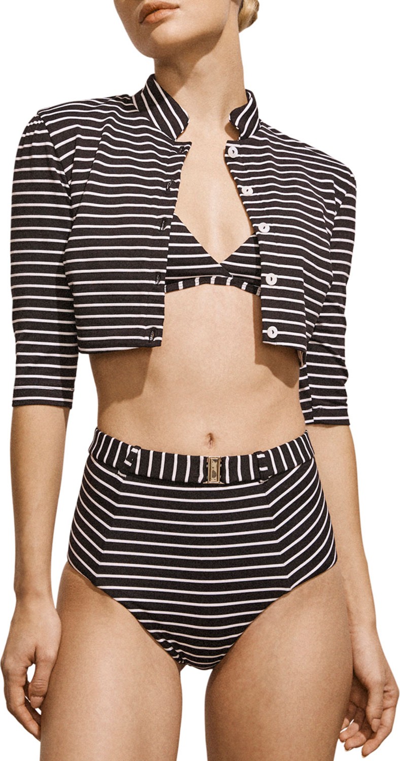 Amaiò Swim Gigi Striped Jacquard Coverup Cardigan